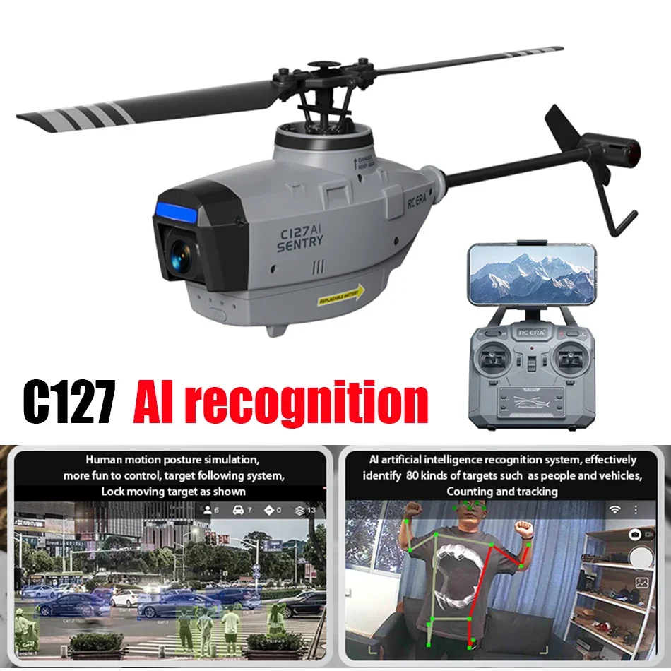 Hélicoptère RC C127 AI avec batterie modulaire 580mAh, 15min de vol