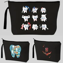 

Fashion Cosmetic Bag Women Teeth Print Makeup Bags Travel Organizer Toiletry Kits Portable Makeup Bags Beautician Wedding Gifts