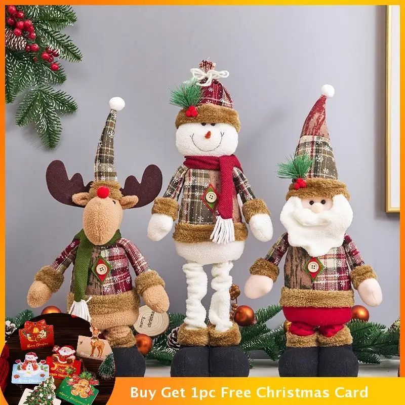 Christmas Telescopic Doll Santa Claus 2025 Christmas Ornaments
Snowman Standing Long-Legged Stuffed Dolls Tabletop Decoration