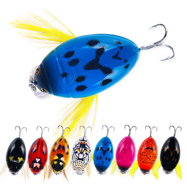 1pcs 3.8cm 4g Artificial Ladybug Fishing Bait Cicada Beetle Insect