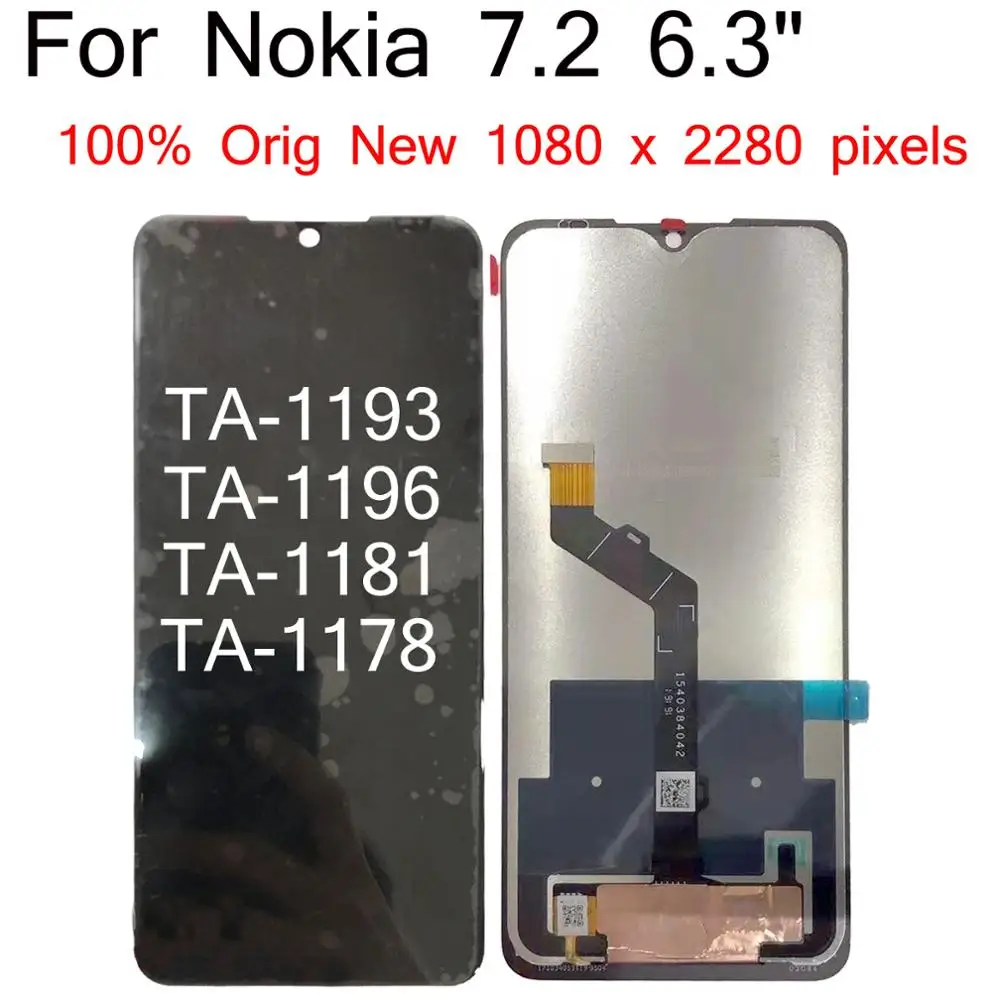 

Shyueda 100% Original New 6.3" For Nokia 7.2 TA-1196 TA-1181 TA-1178 TA-1193 LCD Display Touch Screen Digitizer