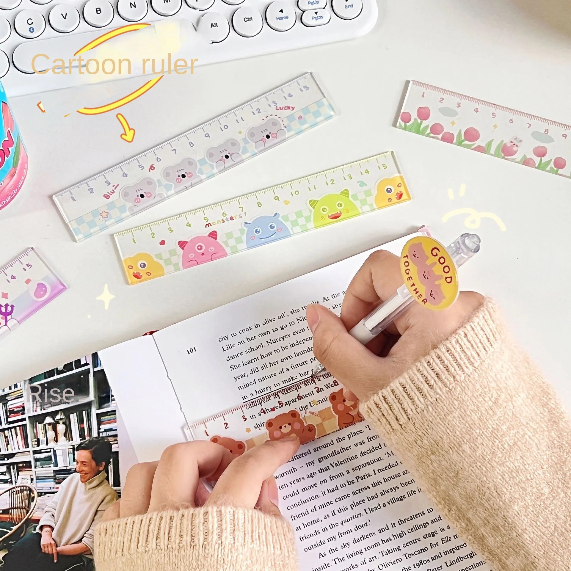 Folding Ruler 15CM Kawaii Study Time DIY Drawing For Kids