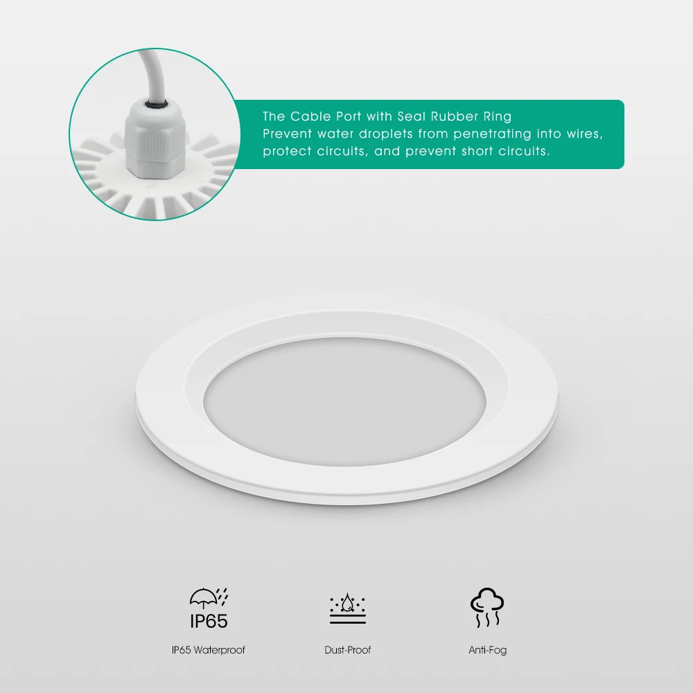 [DBF]IP65 Waterproof LED Spot Light 5W 7W 9W 12W 15W Round/Square Ceiling Recessed Spot Bathroom Spot Light 3000K/4000K/6000K