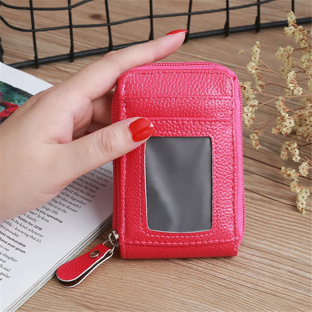 Unisex Women Men Fashion Mini Leather Wallet ID Credit Cards Holder Purse  Card Holder Wallets Men Brand Leather Slim Mini Wallet