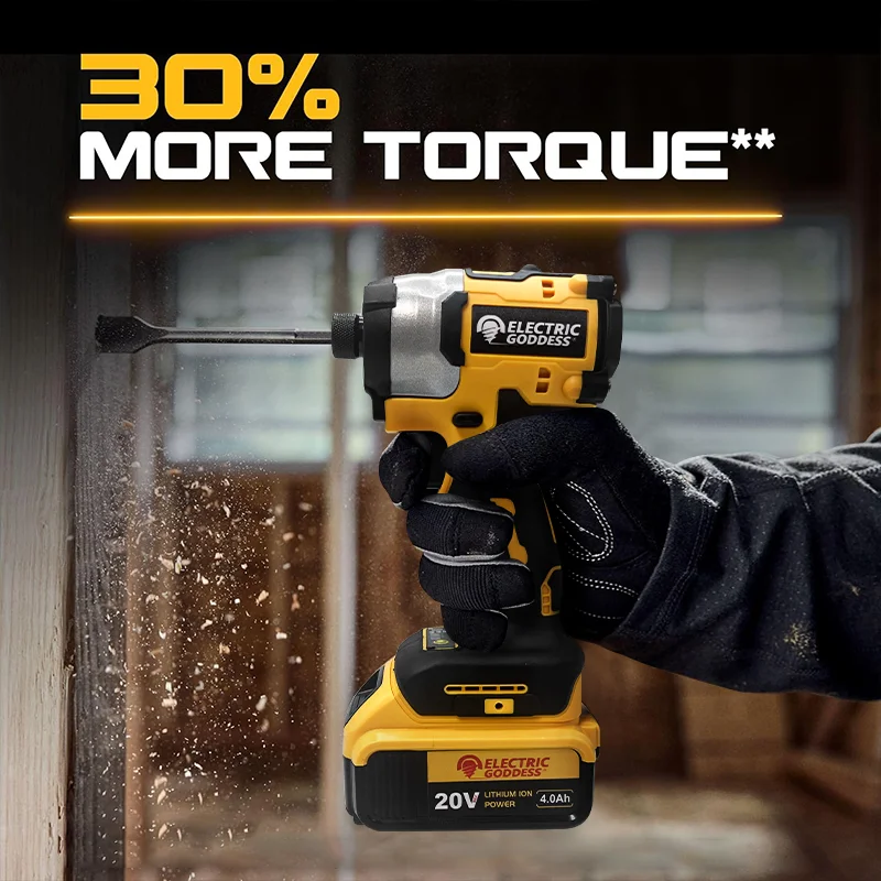 Electric Goddess DCF850 205N.m Cordless Impact Driver Tool Brushless Impact Drill Tool For 20V Dewalt Battery 4