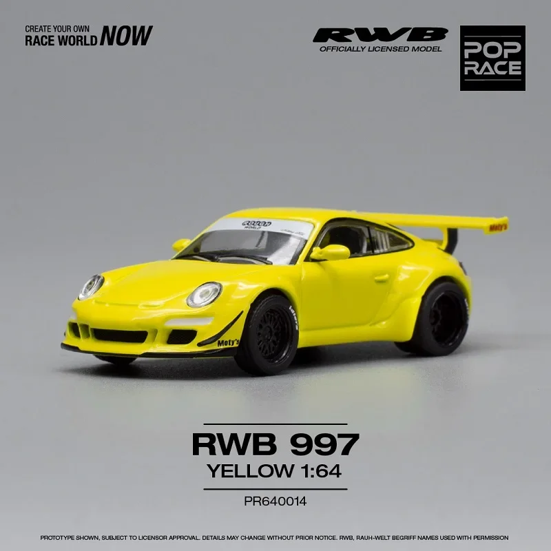 

Поп-гонка 1:64 RWB 997 желтая литая модель автомобиля