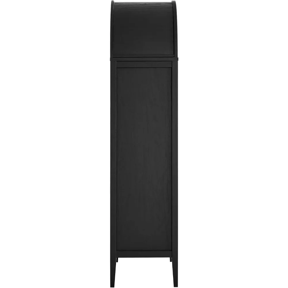 Nolan Tall Arched Storage Display Cabinet, Floor Standing Curio Bookshelf