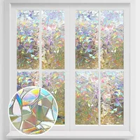 1pc Colorful Crescent Geometric Pattern Electrostatic Glass Window Film Privacy Film For Office Bedroom Bathroom Home Decor 1pc 2