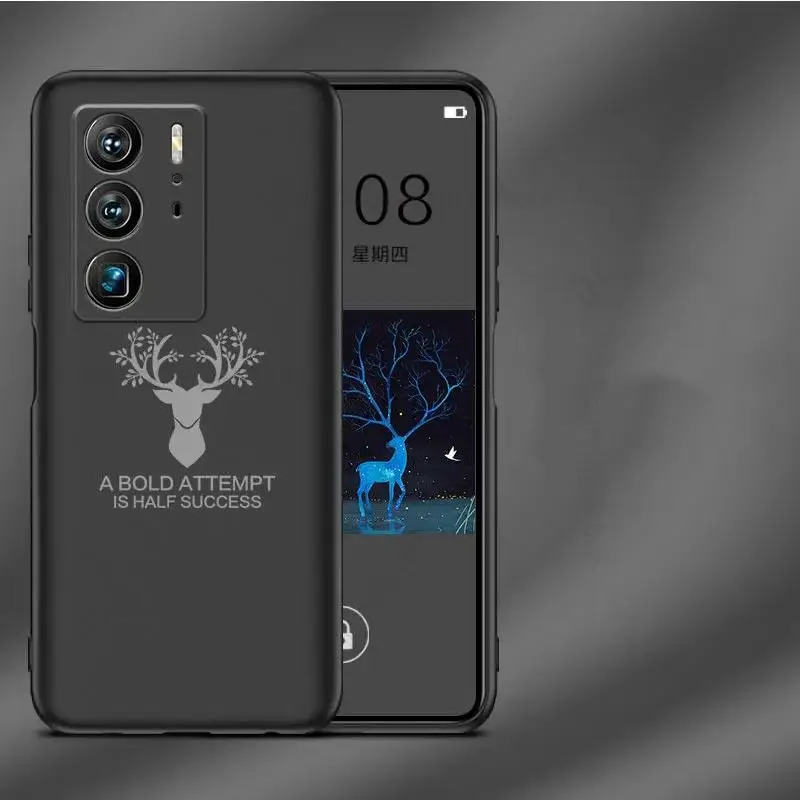Fundas Per Zte Axon 40 Ultra 5G Custodia Protettiva Per Telefono In Silicone Morbido Ultra Sottile Capa Per Axon 40 Pro Cartoon Elk Deer Head Phone Co