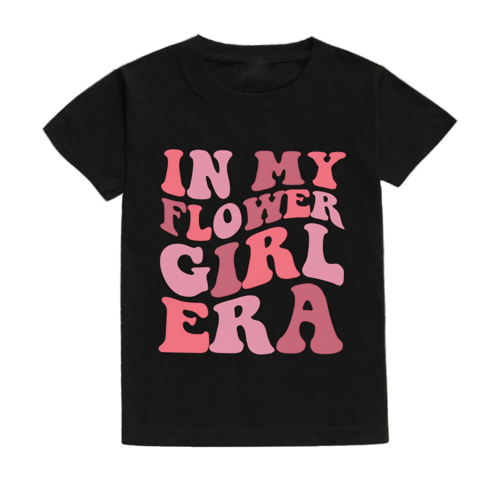 In My Flower Girl Era Toddler Shirt Flower Girl Proposal Bridal Party Kids Short Sleeve Shirts Clothes Wedding Party Gift 2