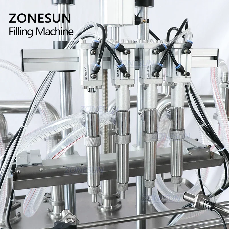 ZONESUN Custom Vertical Type Edible Oil Perfume Shampoo Bottle Filling Machine For Production Line ZS-YT4T-4Y - Image 3