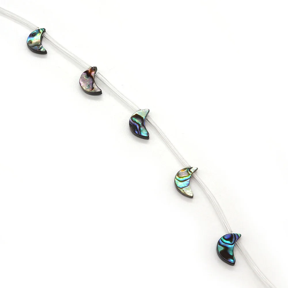1strand 8x12mm Natual Abalone Shell Moon Shaped Beads Strand  DIY for Making Necklace Bracelets Beads Accessories Charms