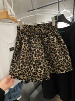 Oversized summer thin ins wide legs high waist slimming A-type pants casual pants leopard print women's shorts - Image 2