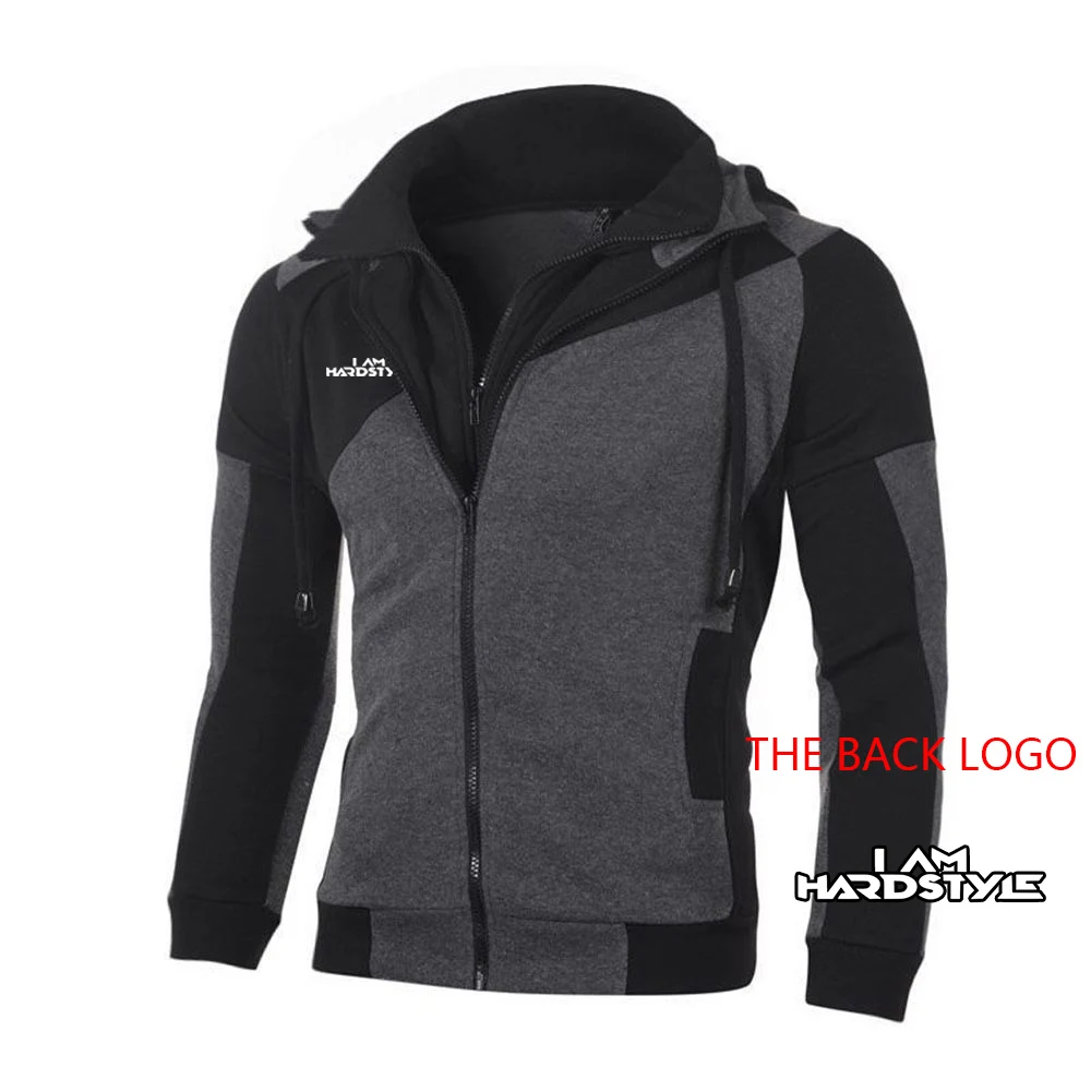 Men's Cotton Hooded Sweatshirt with Double Zipper for Casual Wear