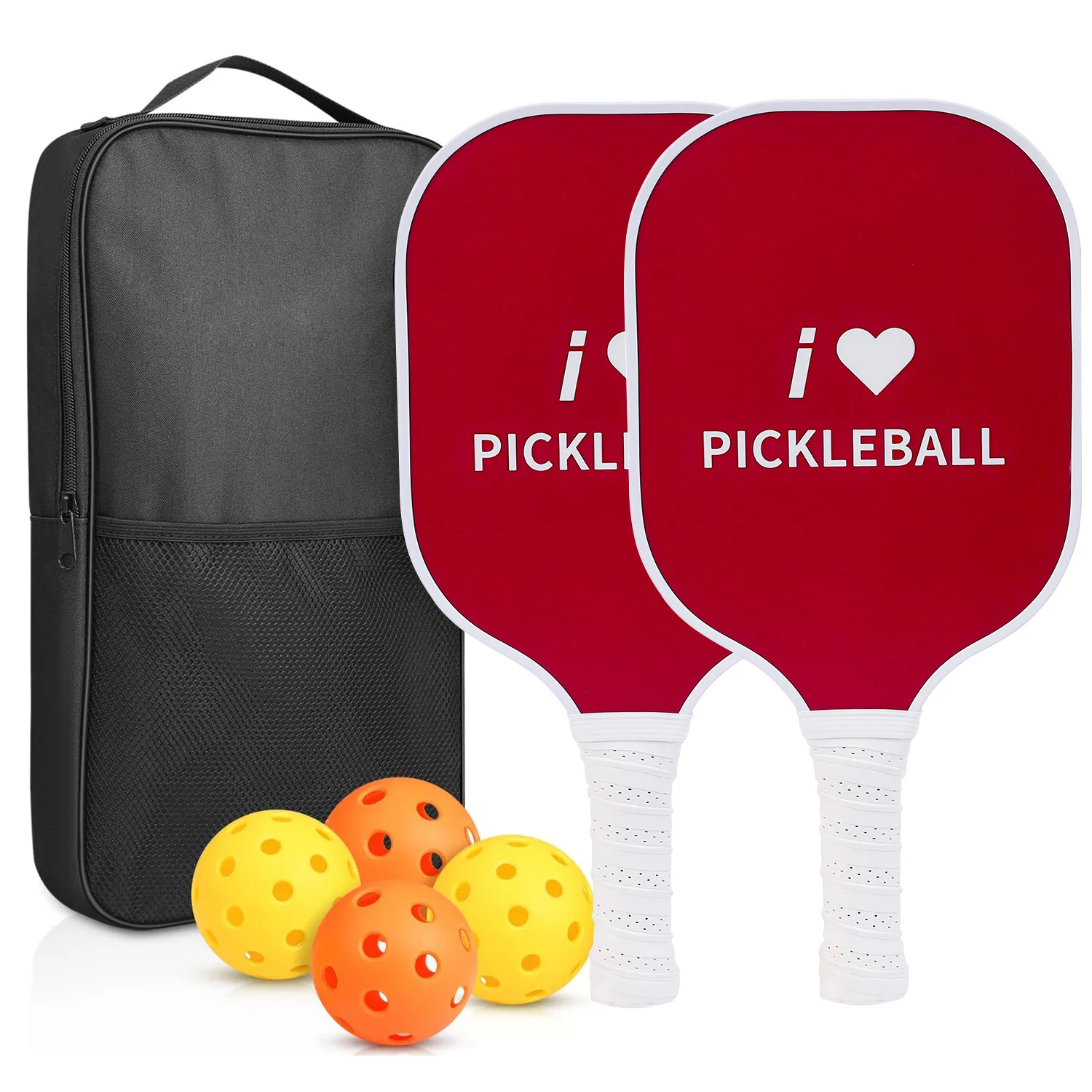 Pickleball Paddles USAPA Approved Set Rackets Honeycomb Core 4 Balls Portable Racquet Cover Carrying Bag Gift Kit Indoor Outdoor