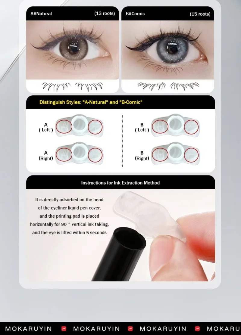 Wasserdichter Wimpernversiegler Silikon DIY Untere Wimpernverlängerung Stempel Eyeliner Natürliche Simulation Wimpern Make-up Werkzeuge für Anfänger – Detail 7