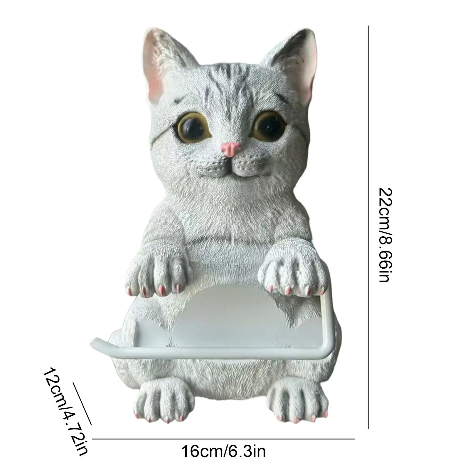 Toilet Paper Stand Wall Mount Cat Home Decor Funny Toilet Tissue Holder Roll Stand For Bathroom Kitchen Counter Office Apartment