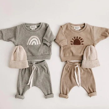 Spring Autumn Baby Boy Girls Clothes Cotton Girl Clothing Sets Long-Sleeved Sweatshirts+Pants Infant Clothes 2pcs Suit Outfits 1