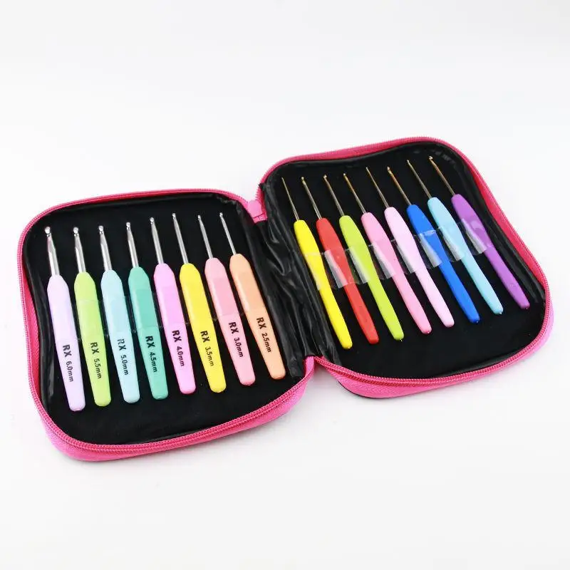 

DIY Aluminum Crochet Kit With Yarn Knitting Needles Sewing Kit Tools Crochet Hook Set
