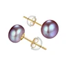 Boucles d'oreilles en perles d'eau douce naturelles pour femmes, en argent Sterling 925 véritable, perle blanche de culture, bijoux, vente en gros