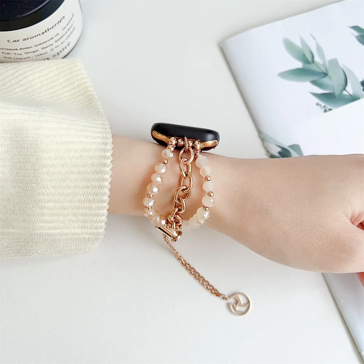 Bracelet de montre à bijoux pour iWatch Ultra 2 Series 10/9/8/7/6/5 Bracelet de montre tendance 42/44/45/46/49 mm 38/40/41 mm_voghion.com