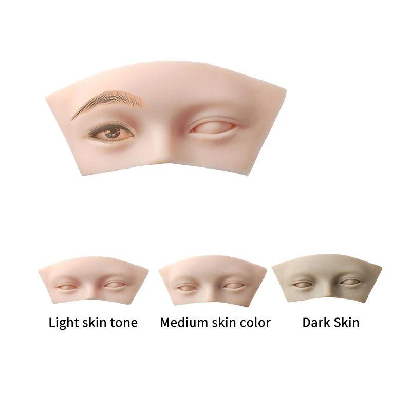 【1Pcs 5D 눈썹 속눈썹 연장 연습용 헤드 소프트 접목 아이 마네킹 모델 실리콘 스킨 페이스 메이크업 도구】