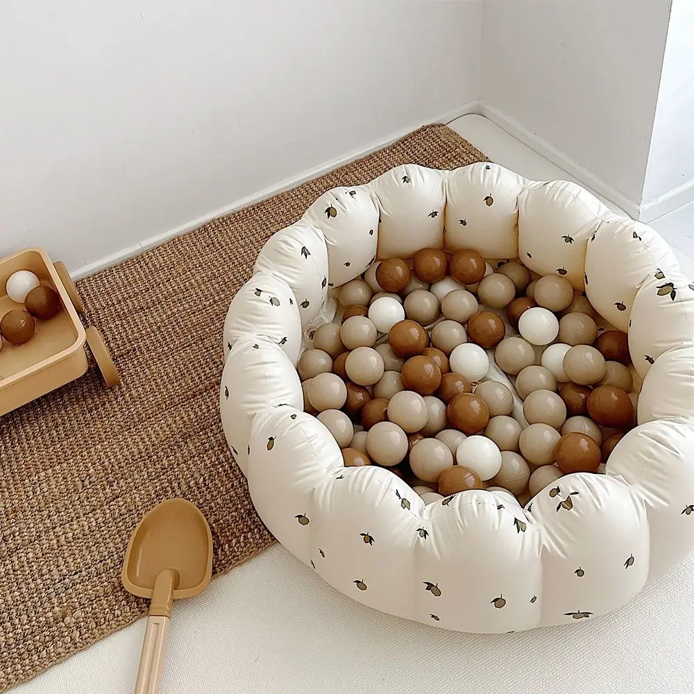 Bear Inflatable Swimming Pool Olive PVC Baby Ball Pit Fence Korean Style Petal Shape Play Water Bathtub Play Sensory Place Mat