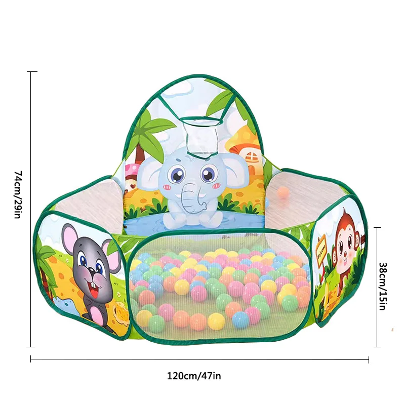 120CM Ball Pool with Basket Children Toy Indoor Ocean Ball Pit Playpen Tent Outdoor Toys Gift for Children Kids ball pool