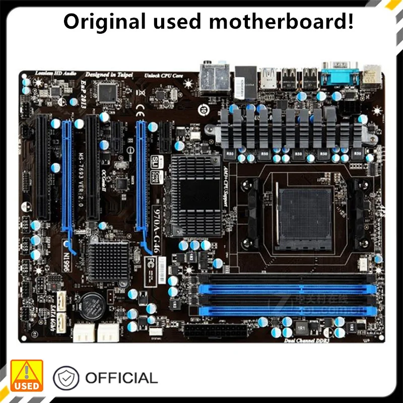 

Used For 970A-G46 970A Motherboard Socket AM3+ DDR3 SATA3 USB3.0 M.2 For AMD 970 Original Desktop Mainboard