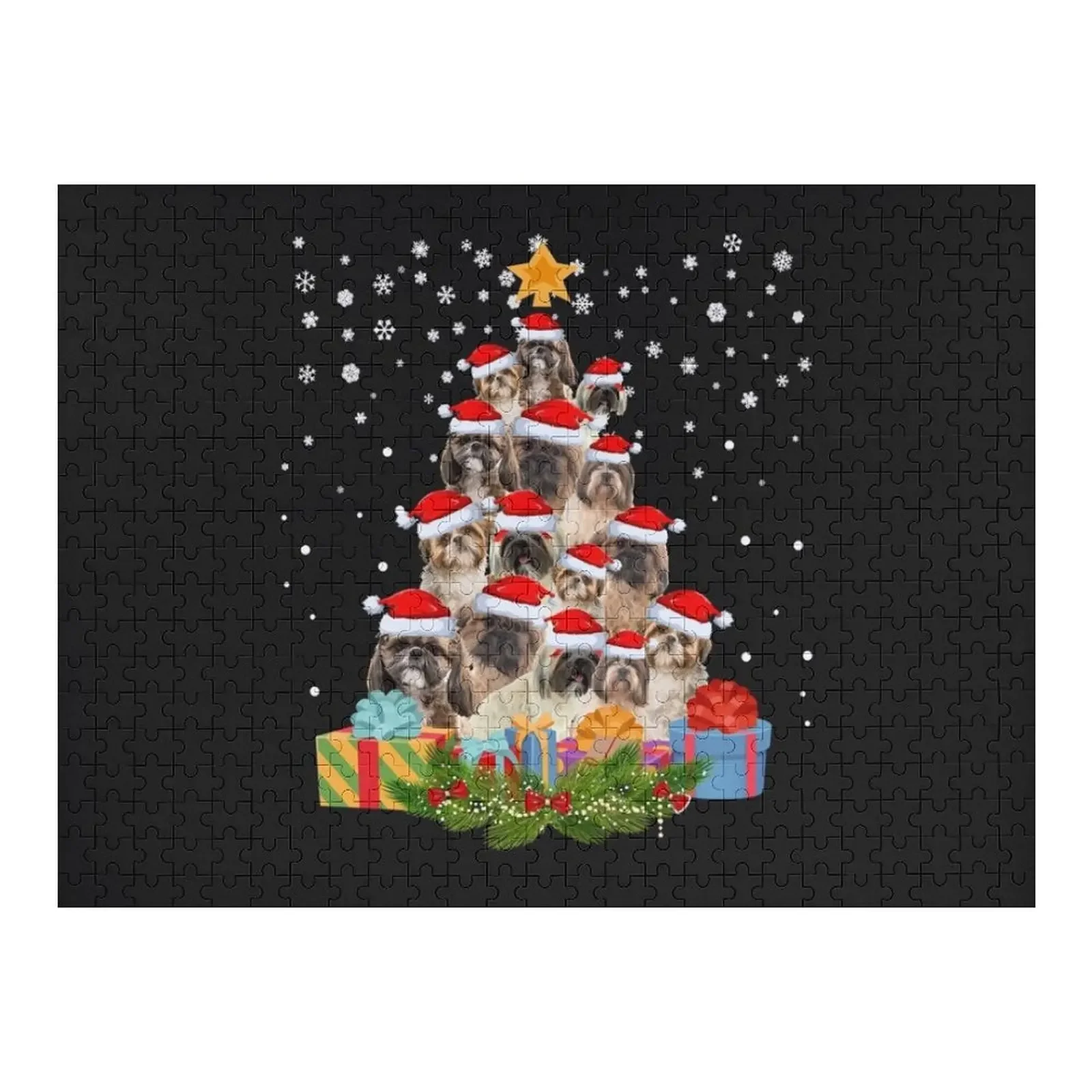 

Shih Tzu Christmas Tree Funny Xmas For Shih Tzu Dog Lover Jigsaw Puzzle Personalize Personalized Child Gift Iq Puzzle