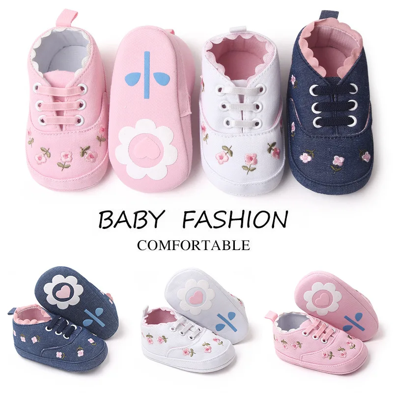 

Baby Girls Cotton Shoes Retro Spring Autumn Toddlers Prewalkers Cotton Shoes Infant Soft Bottom First Walkers 0-18M