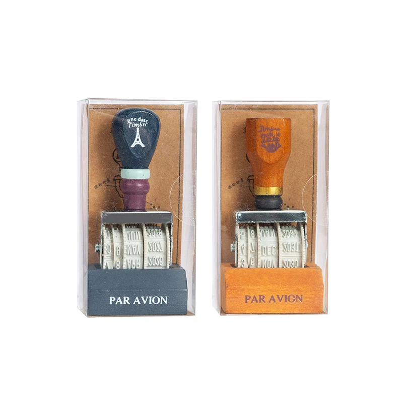 1Pcs Retro Stamp Vintage Date Stamp DIY Account Adjustable Year Month ...