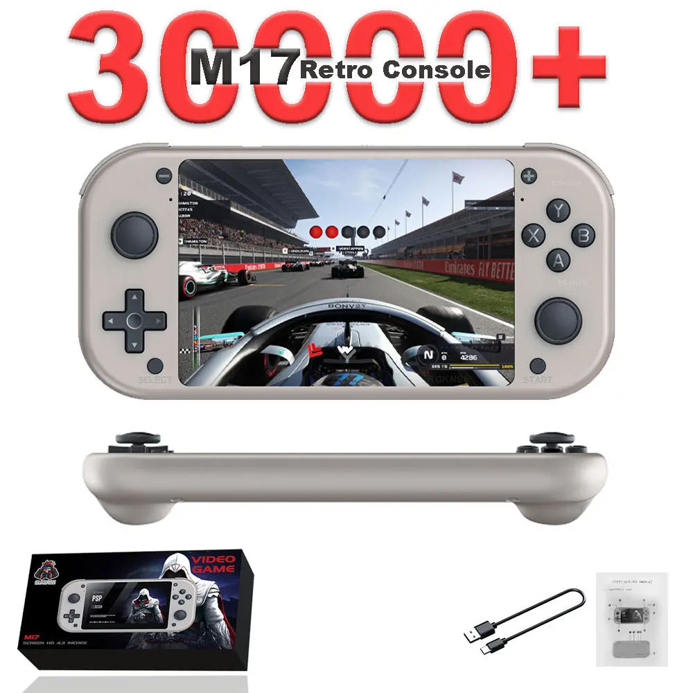 

M17 Mini Console 4.3 Inch IPS Screen Open Source Built-in 30000+ Classic Games Retro Handheld Video Game Consoles For PSP/PS1