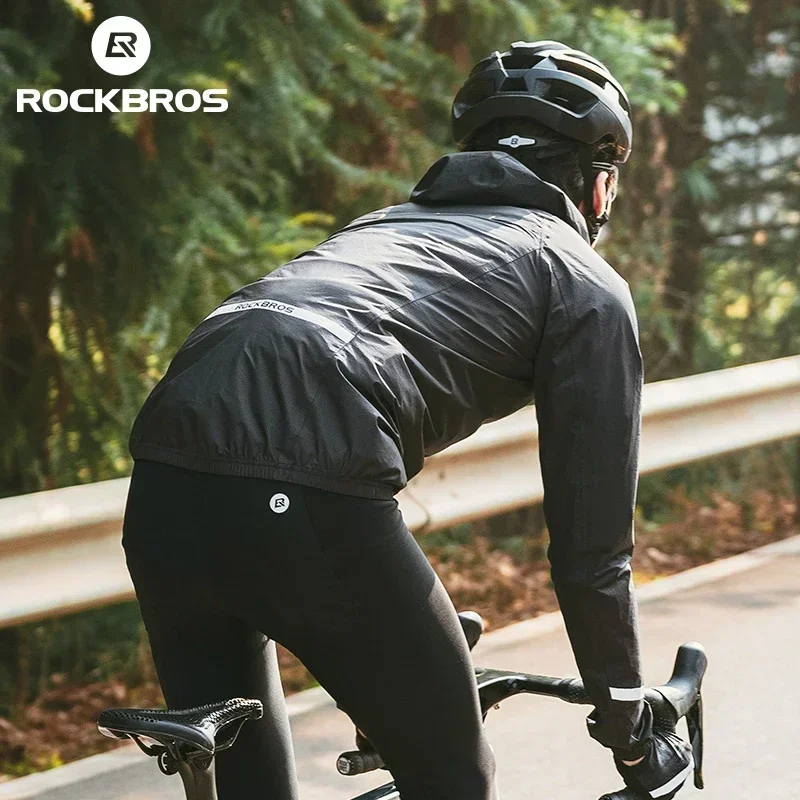 ROCKBROS Raincoat Cycling Waterproof Jacket Lightweight Motorcycle Rain Coat Breathable Reflective Hooded Outdoor Windbreaker sport jacket
