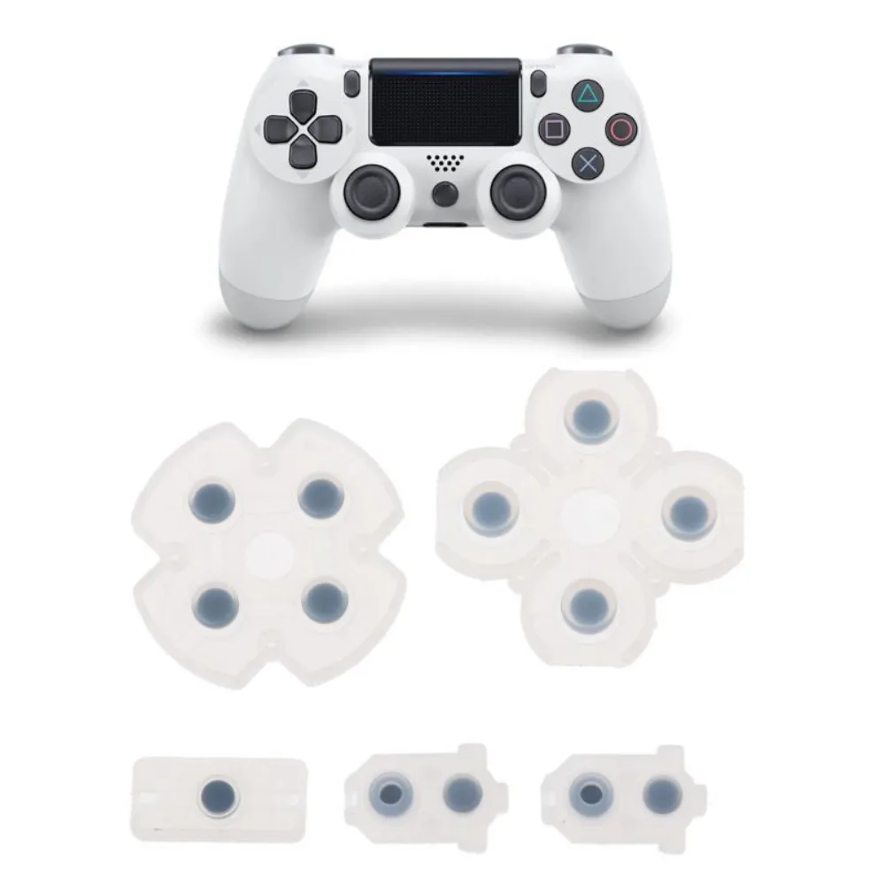 

5 Sets Silicone Rubber Rubber Mat Pads Transparent Conductive Conductive Silicone Pads Replaceable for PS4 JDS-030
