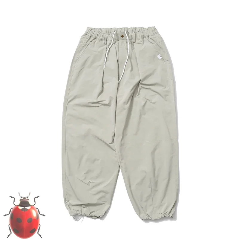 Waterproof WOODENhea Sports Wide Leg Pants Solid Color Trousers Men Women Loose Casual Pants Cuffs Drawstring Adjustable Japan