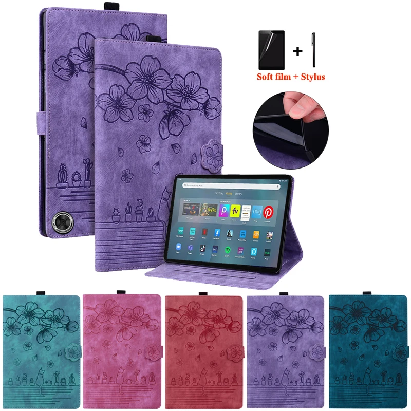 Per Fire Max 11 Custodia Di 13A Generazione Cute Cat Flower Custodia Magnetica In Rilievo Per Amazon Fire Max Custodia Da 11 Pollici 2023