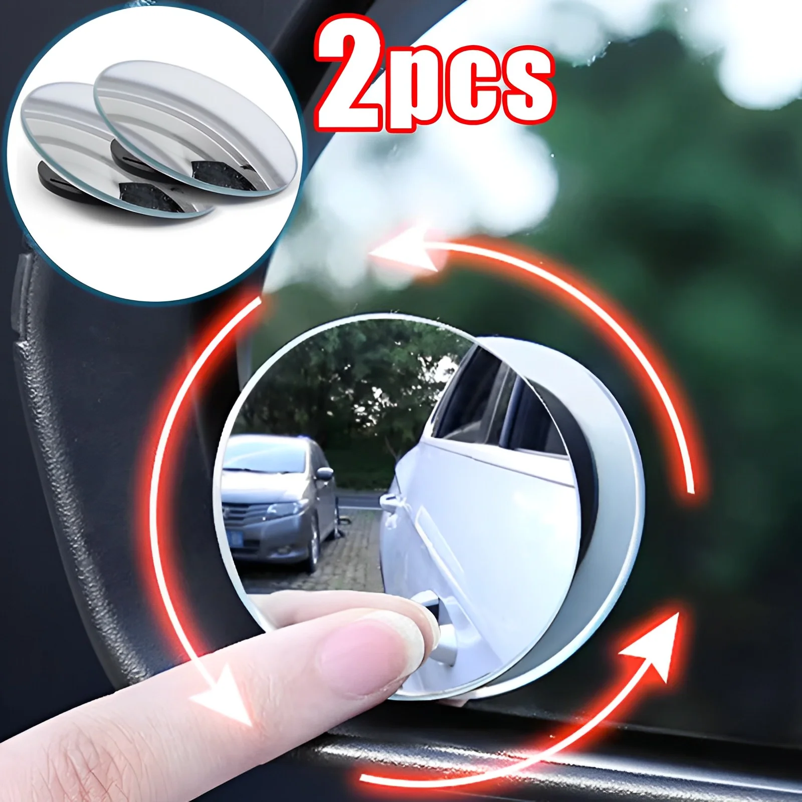 360 Degree Car Blind Spot Rear View Mirror Wide Angle Adjustable Small Round Mirror Car Reverse Auxiliary Rearview Convex Mirror