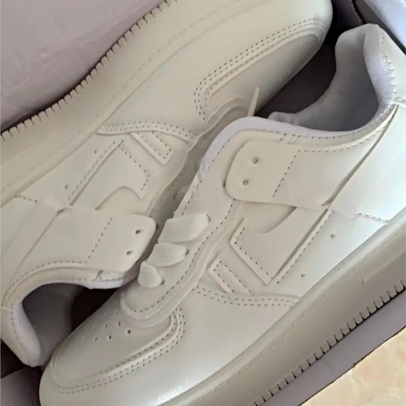 White Shoes Flat Platform Skate Shoes Woman Ins Leisure Women Tide