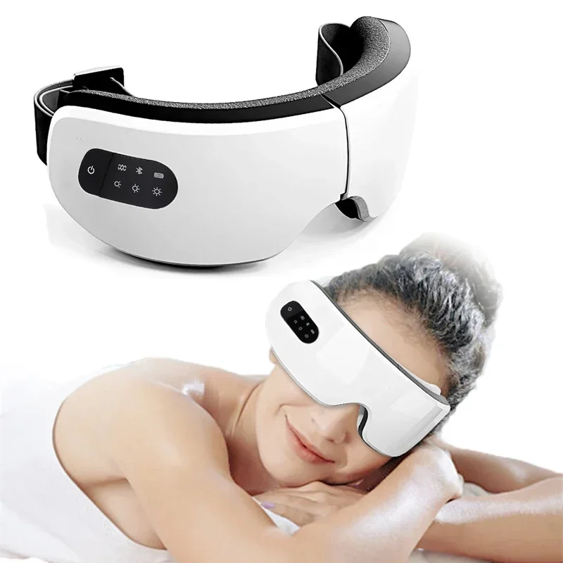 Electric Eye Massager USB Charging Heat Vibration Bluetooth Music Eye Care Heating Fatigue Relief Device tws wireless bluetooth 5 0 earphone in ear touch sports stereo music calling headset support wireless charging white