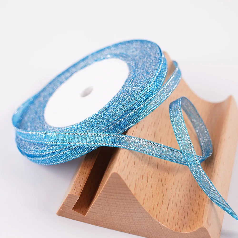 22m Glitter Silver/Gold Ribbon for DIY Crafts, Gift Wrapping, and Decor