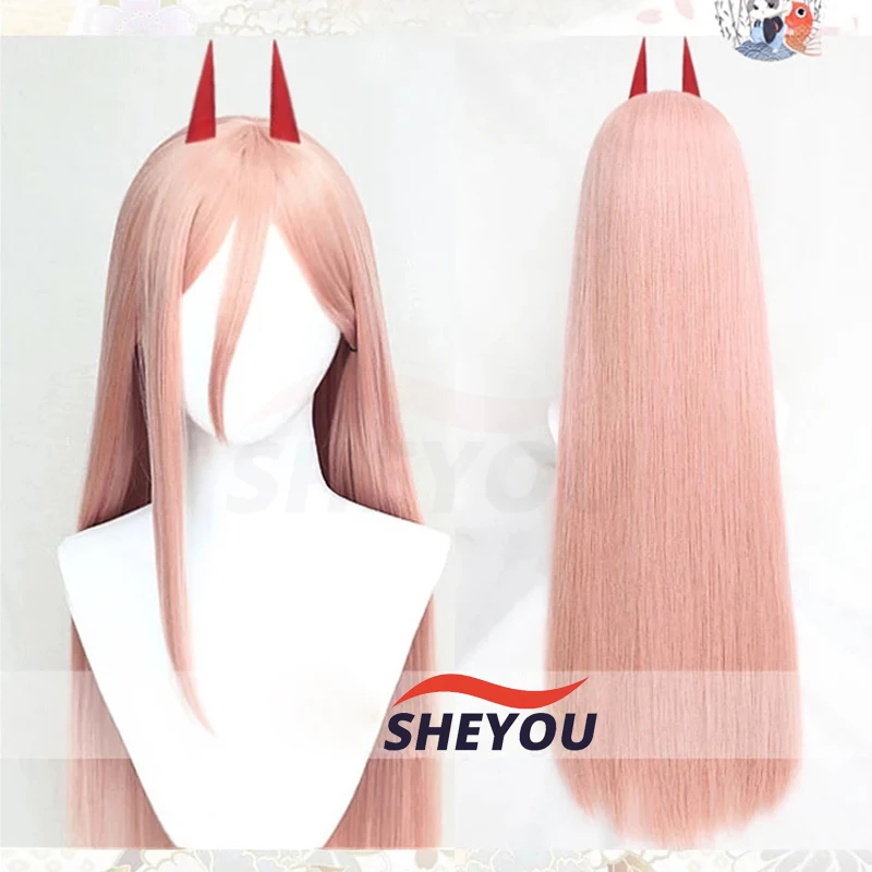 

High Quality Anime Power Cosplay Wig 80cm Long Straight Synthetic Hair Heat Resistant Anime Wigs + Wig Cap