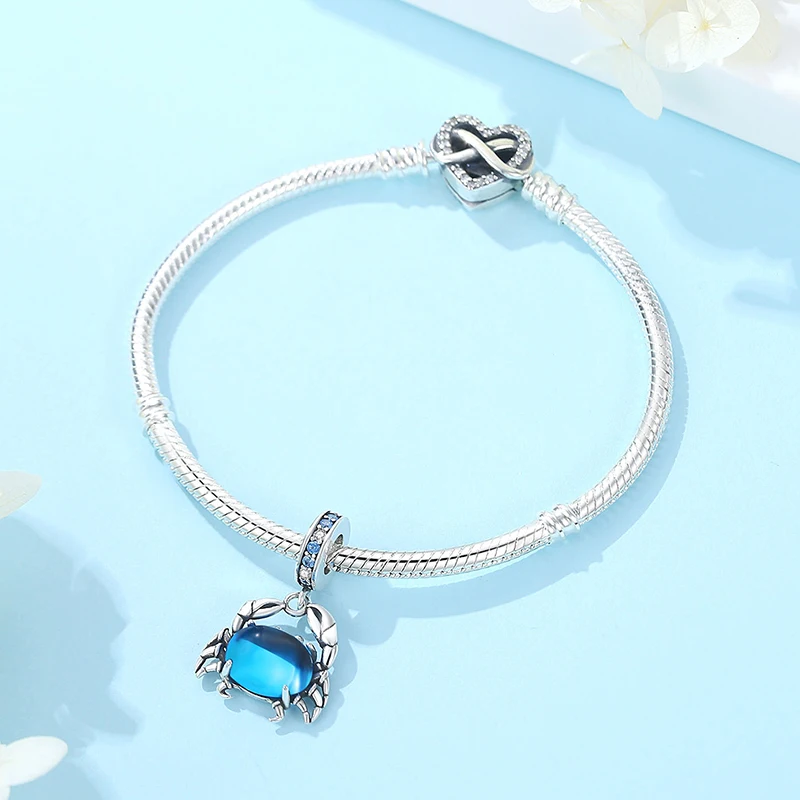 925 Sterling Silver Bracelets Bangles Crystal Ball Love Heart Clasp Beads Charms Moments Bracelet for Women DIY Jewelry