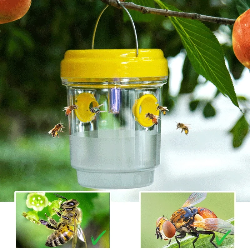 Solar Wasp Trap Fly Trap Outdoor Hanging Fly Catcher Safe Non-Toxic Bee Flies Hornet Traps Garden Fruit Catcher