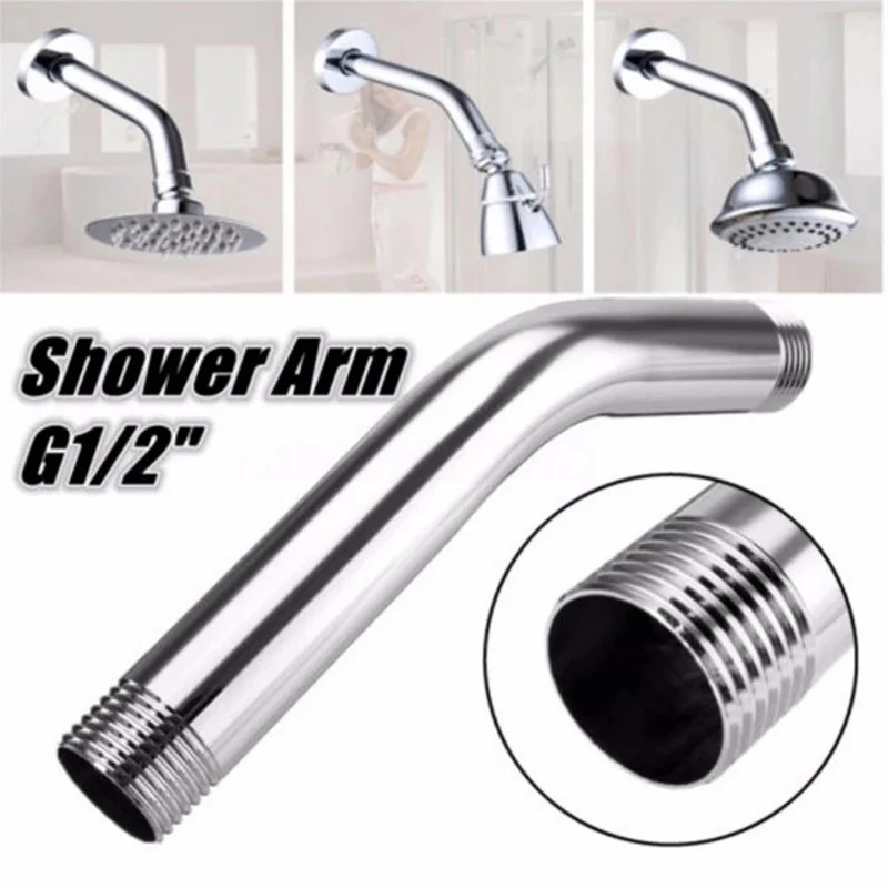 Stainless Steel Shower Head Extension Arm Wall Mounted Tube Rainfall Shower Tube Extend Pipe for Bathroom shower head extension arm