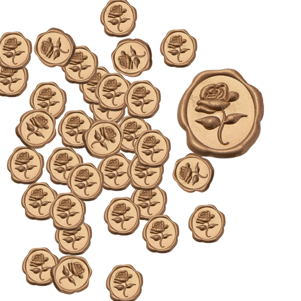 

100PCs Self-Adhesive Wax Seal Stickers Metallic Light Stickers For Wedding Invitations Envelopes Christmas Gift