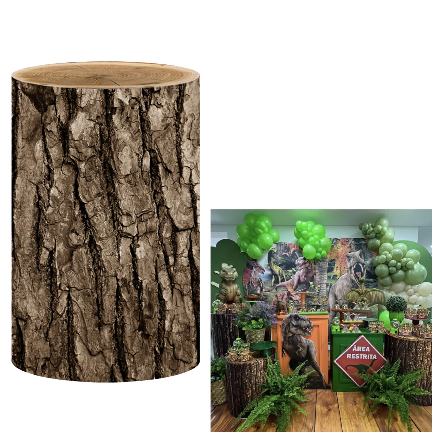 WoodenPedestalCoversforBirthdayPartyDecorationWoodGrainy