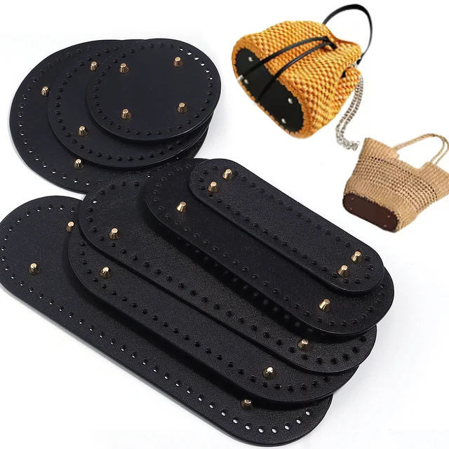 Sacs longs en cuir PU à fond rond ovale de haute qualité, bas pour tricot fait à la main, Base de sac en Crochet, accessoires de décoration pour la maison 1