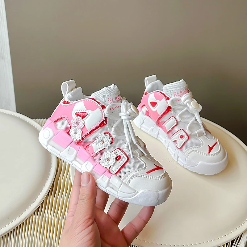 Brand 2024 New Summer Pink Chunky Sneakers Breathable Mesh Thick Sole Girls Sport Shoes Fashion Casual Dad Shoes Female Footwear 2
