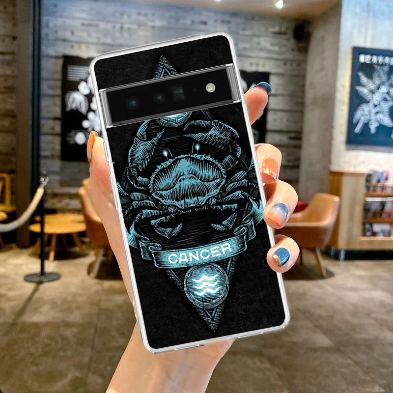Zodiac Clear Phone Case - Aries, Leo, Libra, Pisces, Virgo, Capricorn Design